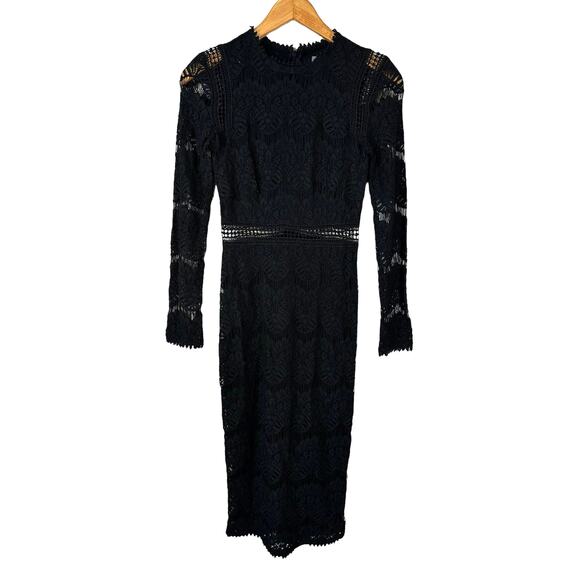 Love by Design New Women's Long Sleeve Lace Overlay Dress Black Size XS - Picture 3 of 13